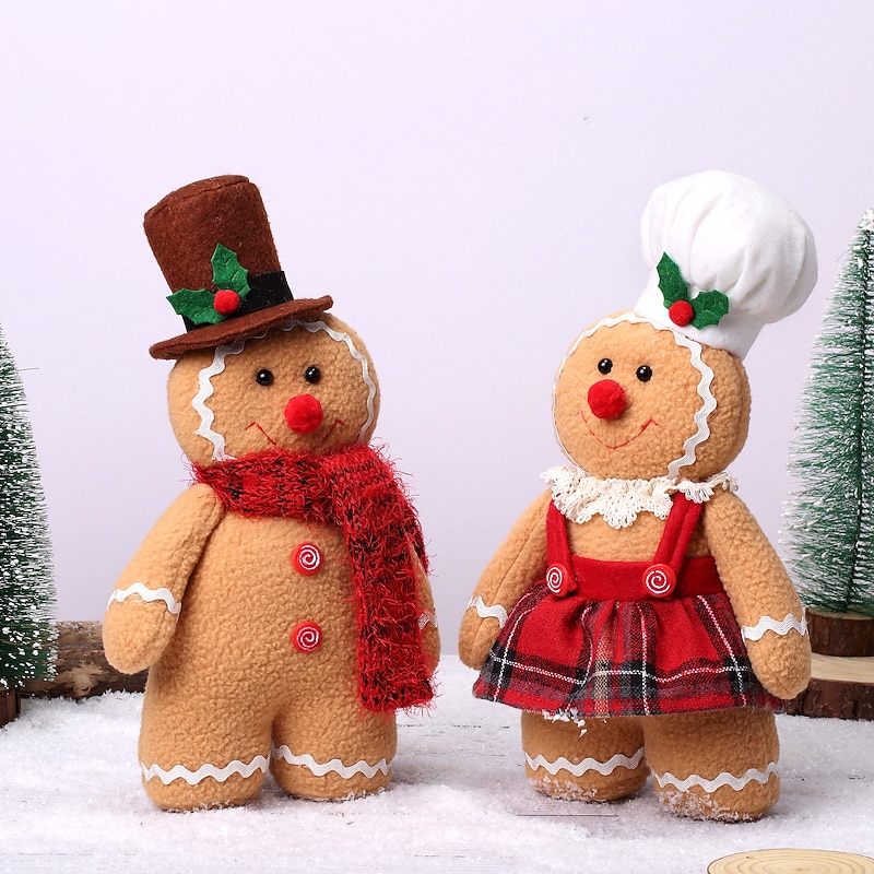 Christmas Gingerbread Man Doll Toy, Wool Dwarf Ornaments, Creative Stocking Stuffers for Kids, Festive Home Decor and Gift Decorations