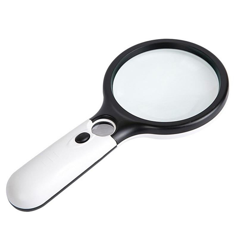 New Upgrade 3X 45X Handheld Magnifier 3 LED Light Reading Magnifying Glass Jewelry Repair Tool Jewellery Loupe 13