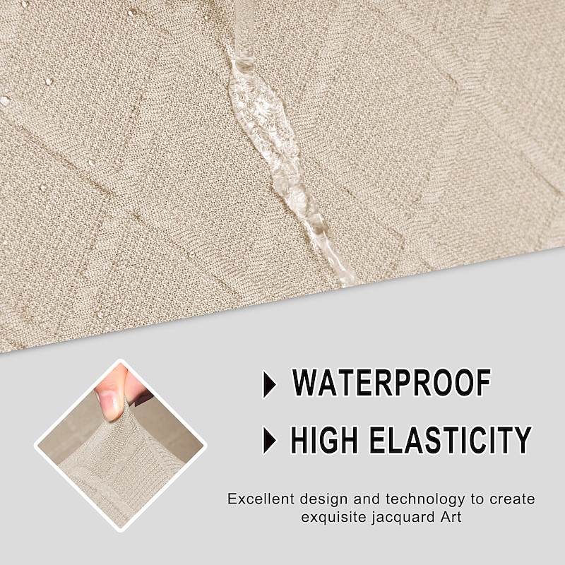 Waterproof Recliner Covers 4 Pcs Set, Stretch Reclining Chair Covers for 1 Cushion Reclining Sofa, Single Seat Recliner Couch Cover, Soft Thick Check Jacquard Fabric Machine Washable4