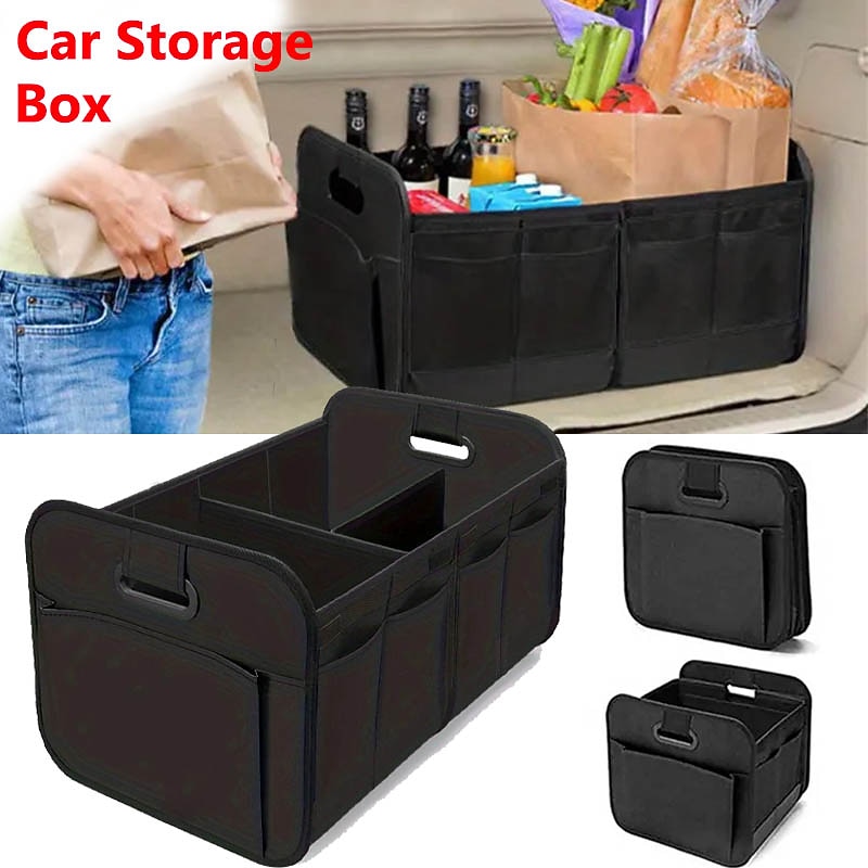 Trunk Organizer For Car, Collapsible Multi-Compartment Car Organizers Foldable And Waterproof, 600D Oxford Polyester, Suitable For Most Models