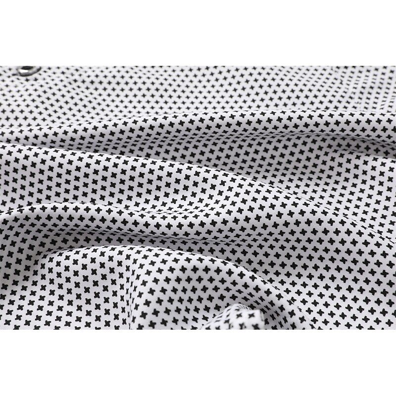 Men's Dress Shirt Button Down Shirt Collared Shirt Polka Dot Wedding Outdoor Black White Red Navy Blue Long Sleeve Turndown Summer Spring Clothing Apparel Print3