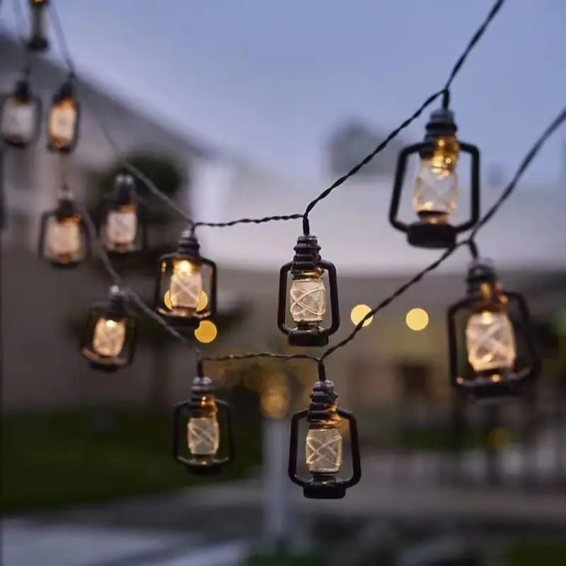 Retro Led Kerosene String Lights 3M 20Leds AA Battery Powered Lamp String LightsFor Garland Camping Party Yard Home Holiday Xmas Decoration Lighting3