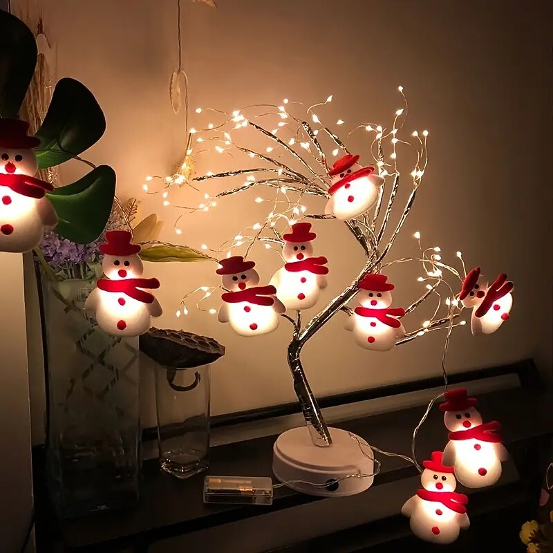 1PCS 4.95ft/1.5m 10 Lights LED Christmas Snowman String Lights Christmas Ornaments Decorations For Christmas Tree Festive Party