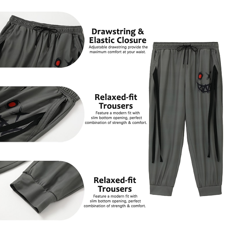 Men's Sweatpants Joggers Trousers Drawstring Elastic Waist 3D Print Abstract Graphic Prints Comfort Sports Outdoor Casual Daily Cotton Blend Streetwear Designer Black Yellow Micro-elastic2