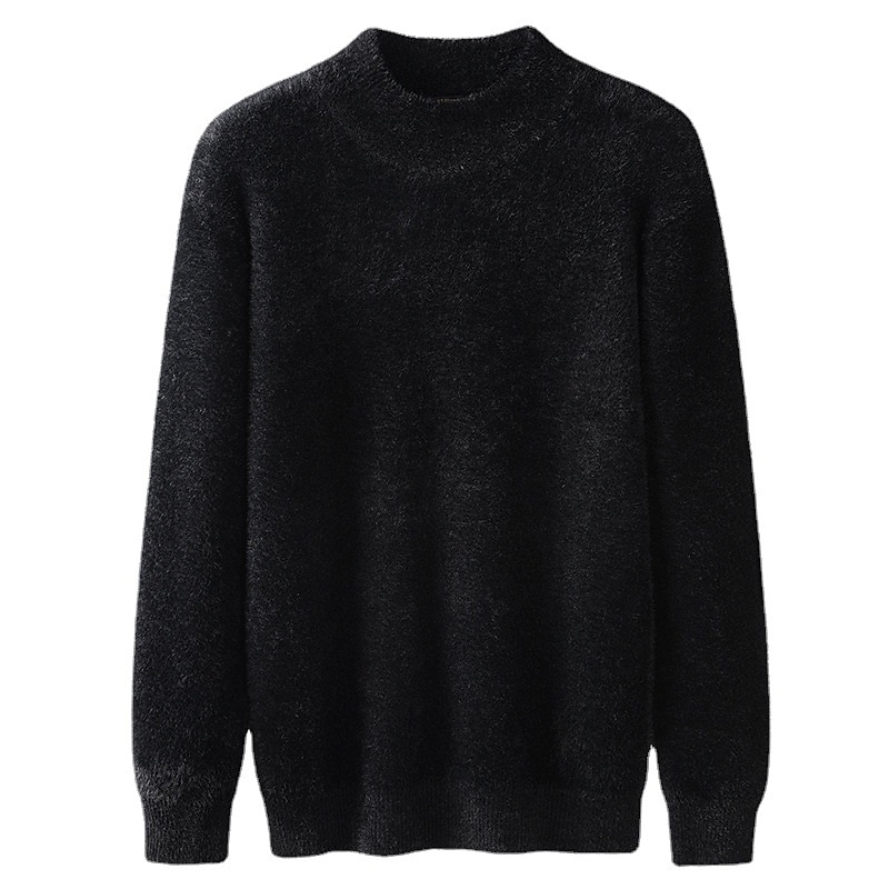 Men's Pullover Sweater Jumper Jumper Ribbed Knit Regular Knitted Plain Crew Neck Keep Warm Modern Contemporary Casual Daily Wear Clothing Apparel Fall Winter Black White M L XL4