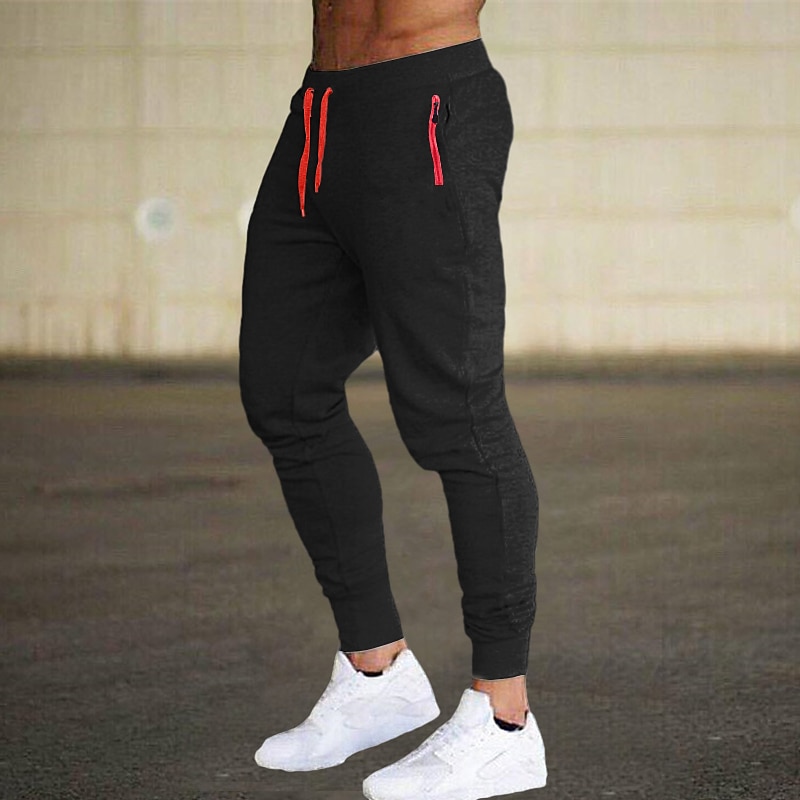 Men's Sweatpants Joggers Pocket Plain Comfort Breathable Outdoor Daily Going out Fashion Casual Black Light Grey2