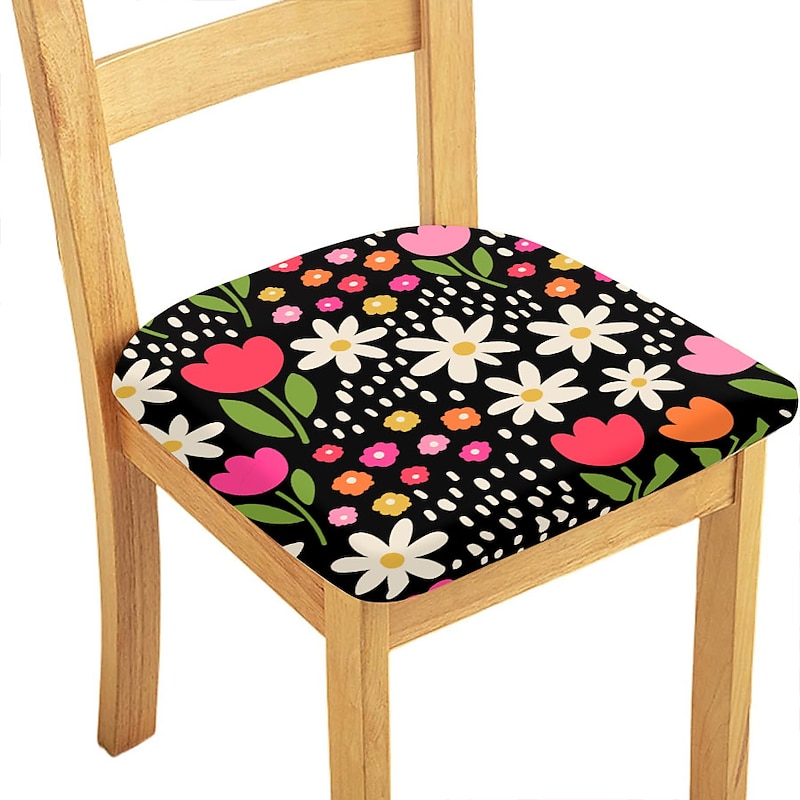 Seat Covers for Dining Room Stretch Chair Seat Slipcover Suede Water Repellent Soft Plain Solid Color Durable Washable Furniture Protector For Dining Room Party4