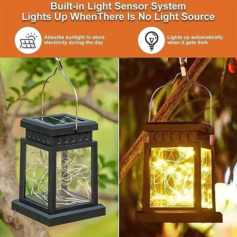 1 Pack Solar Lantern Lights - Pathway Outdoor Decoration, Waterproof Yard Garden Hanging Lights4