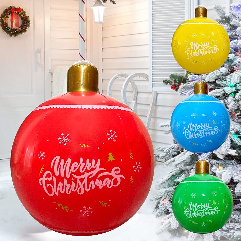 PVC Inflatable Christmas Ball, 60cm Xmas Decoration Ball, Indoor Shopping Mall Bar Decorations, Outdoor Hanging Tree Lantern Ball4