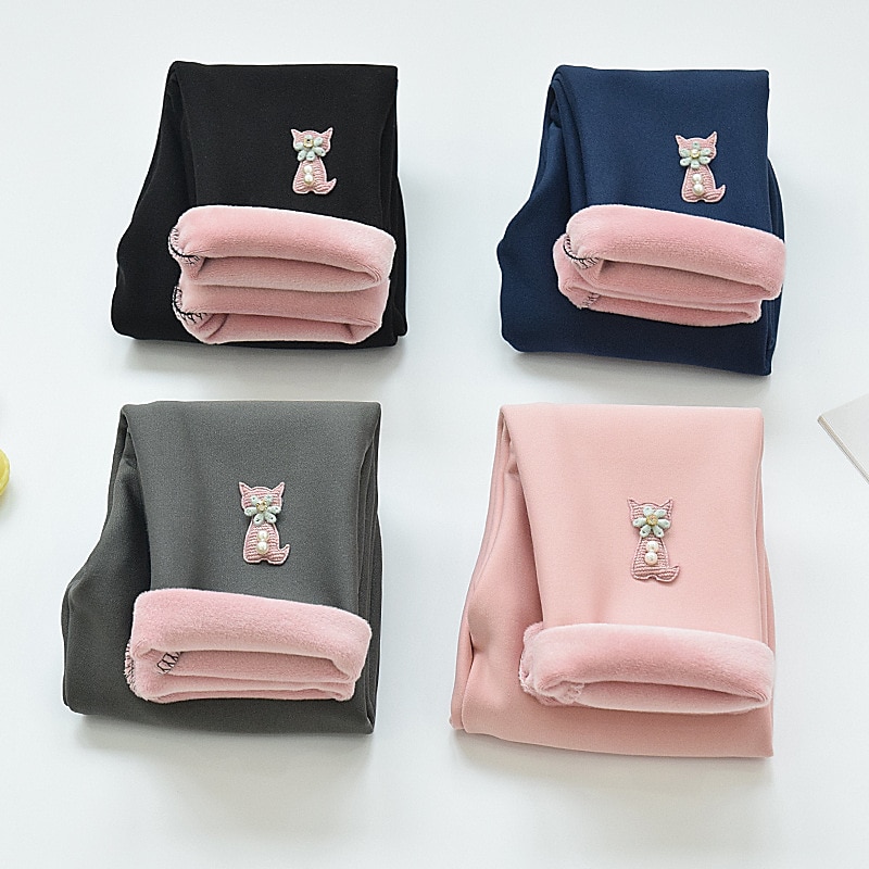 Kids Girls' Leggings Solid Color Active School Cotton 7-13 Years Spring Black Pink Blue3