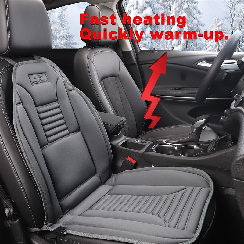 Heated Car Seat Cushion Electric Heating, Backrest Cushion, Universal Fit 12V, New Winter Car Seat Cover3
