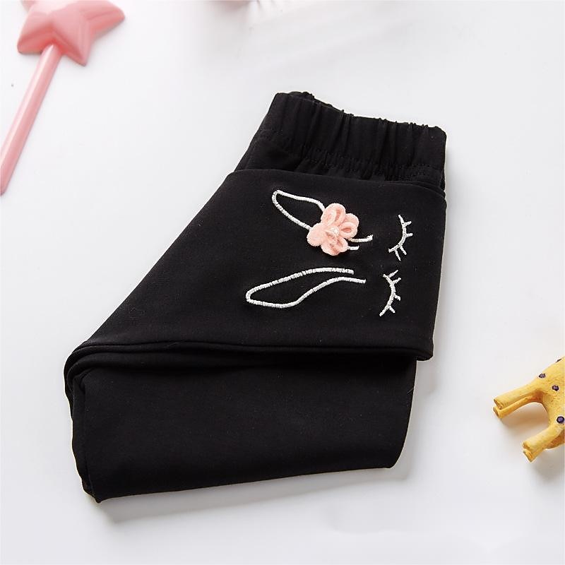 Kids Girls' Leggings Solid Color Active Ruched School Cotton 3-7 Years Spring Black White Pink4