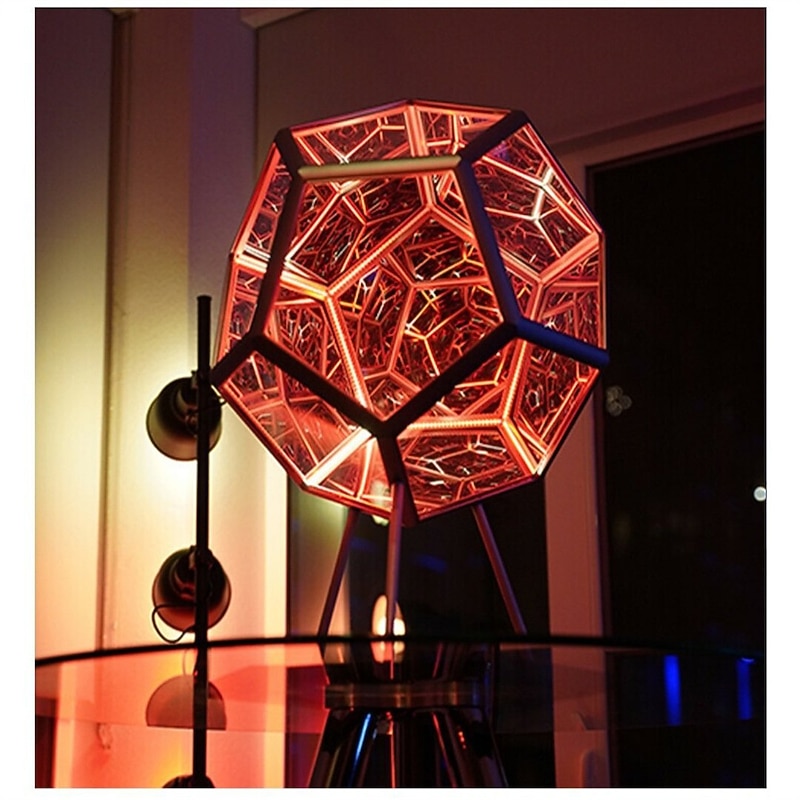 Infinite Dodecahedron Color Art Night Light Spiral Space Adjustable LED Party Lamp for Bedroom Kids Room 110-240V2