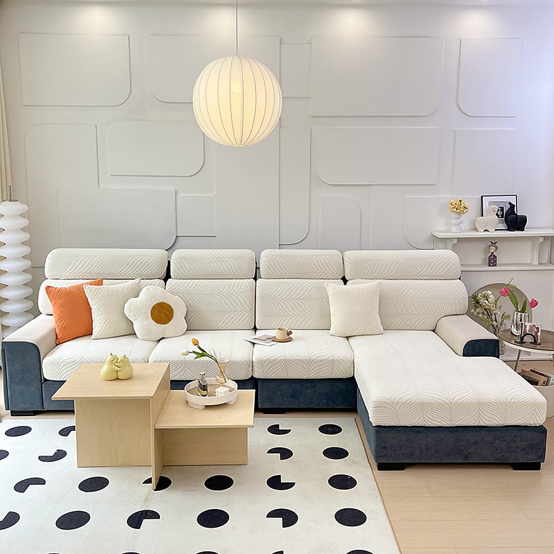 Spandex Couch Covers Water Resistant Jacquard Magic Sofa Cover Sectional Sofa Cushion Cover Anti-Scratch For Dogs Pet, Slipcovers for Love Seat, L Shaped, 3 Seater, Washable Protector3