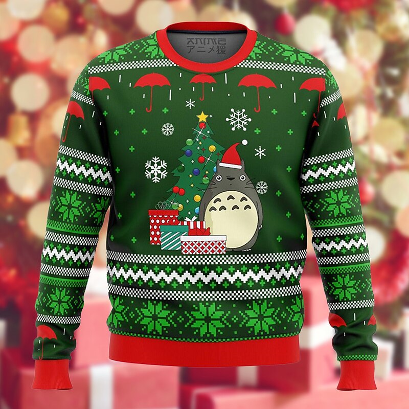 Christmas Totoro Cartoon Manga Sweatshirt Anime 3D Print 3D Graphic For Couple's Men's Women's Adults' Christmas Carnival Masquerade 3D Print3