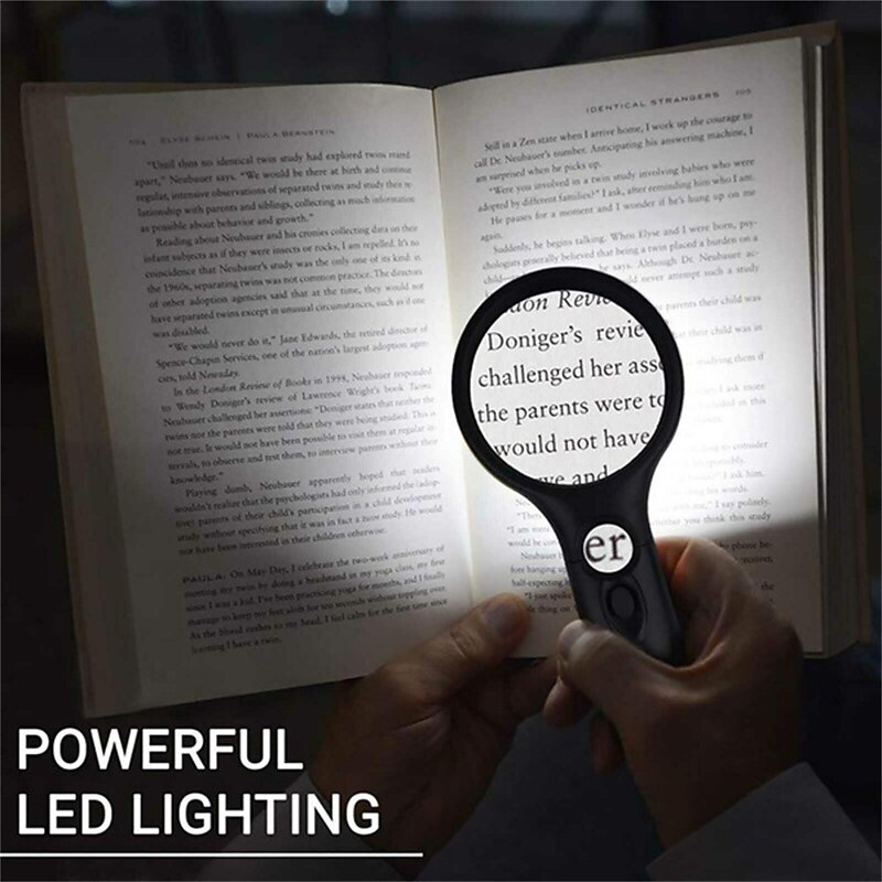 New Upgrade 3X 45X Handheld Magnifier 3 LED Light Reading Magnifying Glass Jewelry Repair Tool Jewellery Loupe4