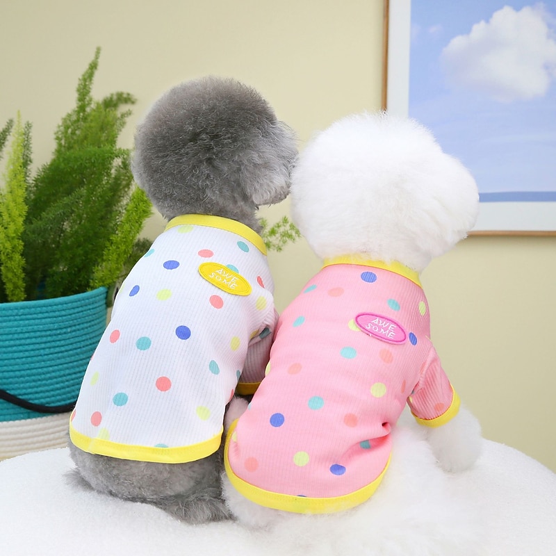 Dog Cat Shirt / T-Shirt Fashion Casual Winter Breathable Soft Washable Comfortable Bed Casual Daily Dog Clothing for Pomeranian Baby Pet Papillon Small2