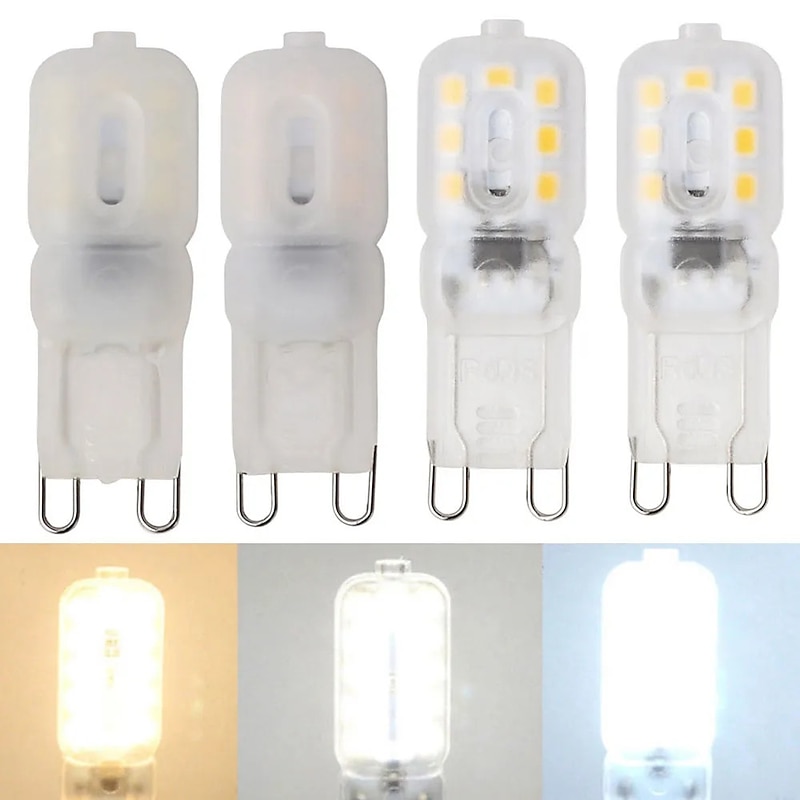10pcs Dimmable Super Bright G9 LED Light Bulb 3W 220V 2835 Lamp Cold White/Warm White Constant Power Light LED Lighting G9 Bulbs3