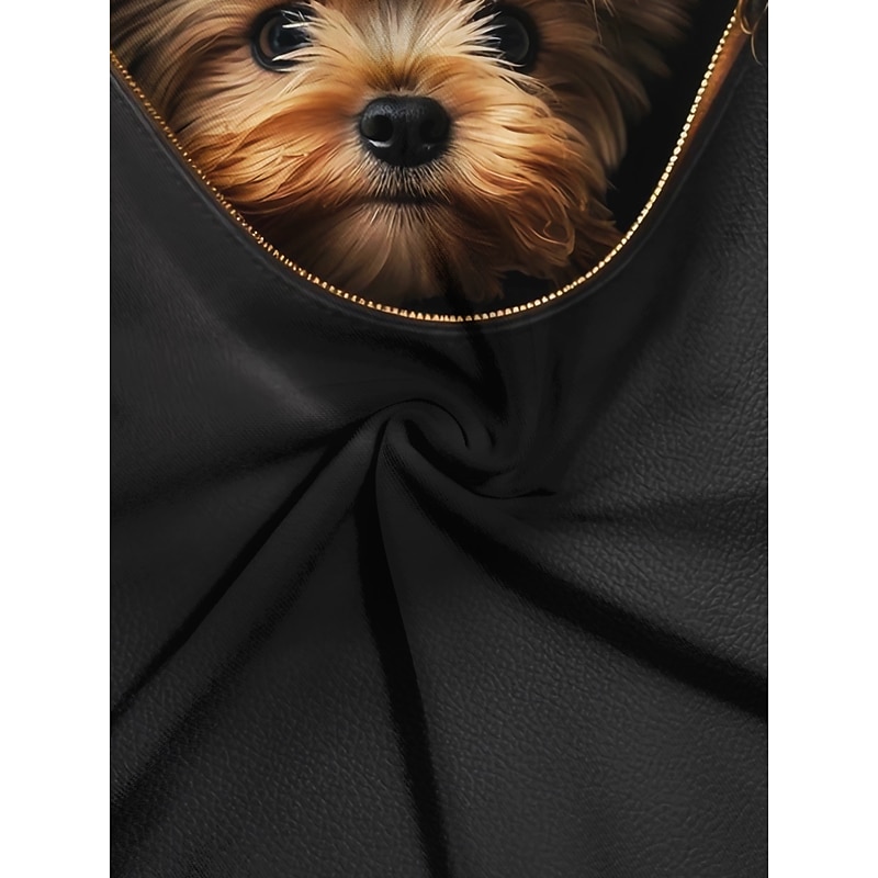 Women's T Shirt Basic Dog Print Short Sleeve Regular Tops Round Neck Daily Weekend Gray3