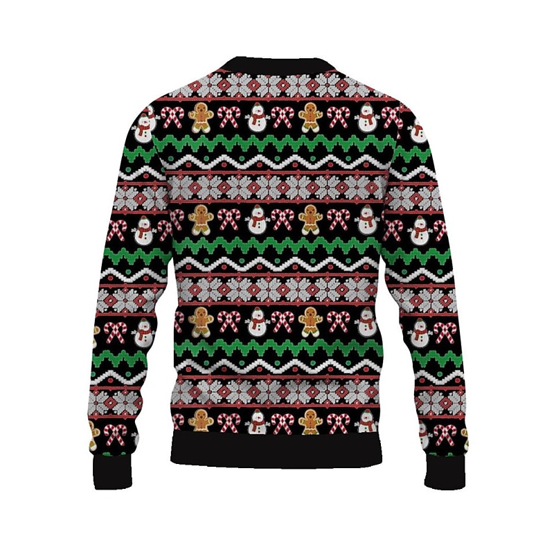 Ugly Christmas Sweater Men's Funny Sweaters Santa Claus Snowflake Print Knitting Pullover Jumper Knitwear New Years Eve Sweater Outdoor Daily Vacation Long Sleeve Crewnecks Wine Black Fall Winter3