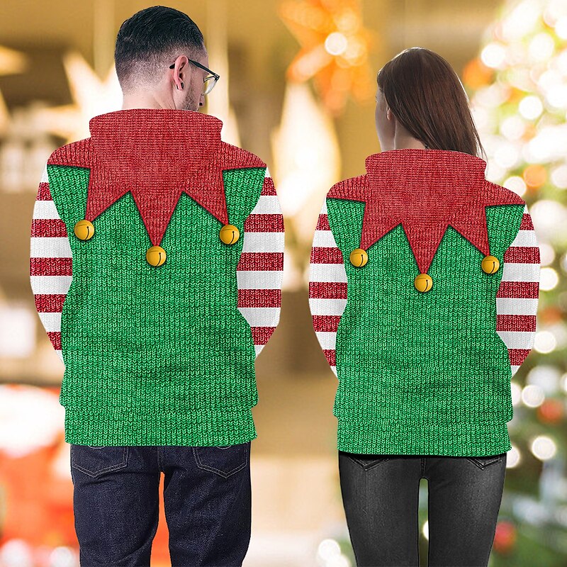 Elf Hoodie Elf Costume Pullover For Couple's Men's Women's Adults' Christmas Carnival Masquerade Party Christmas4
