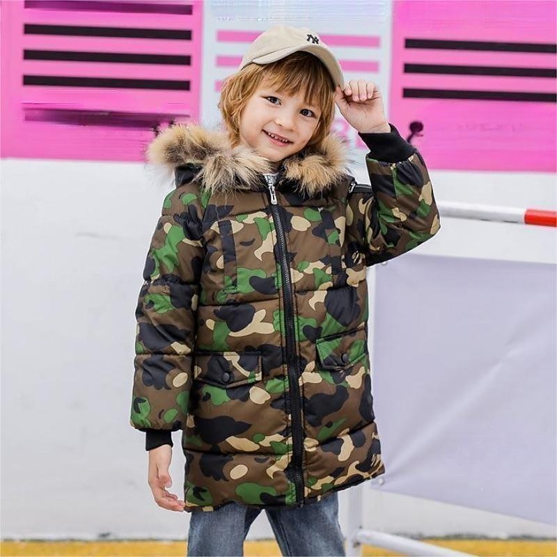 Kids Boys Down Coat Hoodie Jacket Outerwear Kids Puffer Jacket Solid Color Long Sleeve Zipper Coat Casual Cotton Adorable Daily Black Army Green Spring Fall 7-13 Years2