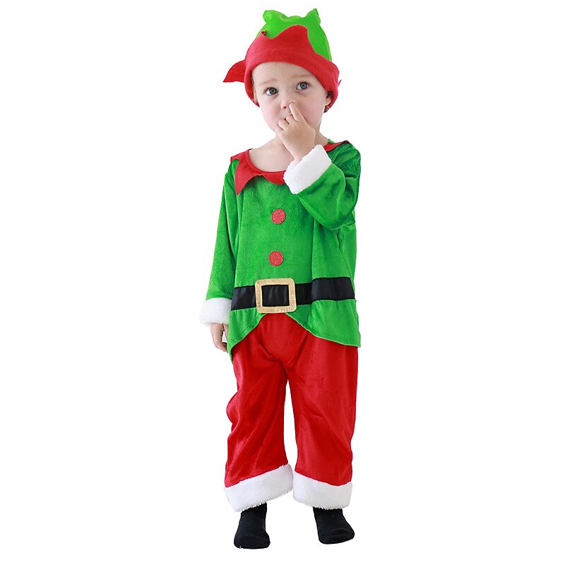 Elf Santa Suits Boys' Girls' Christmas Cosplay Costume Kid's Christmas Masquerade Christmas Eve Christmas Party Costume4