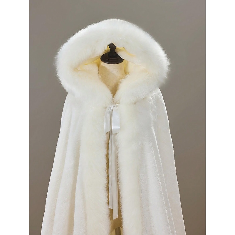 Faux Fur Wraps Shawls Women's Wrap Cape Elegant Keep Warm Sleeveless Terylene Wedding Wraps With Pure Color For Wedding Fall & Winter3