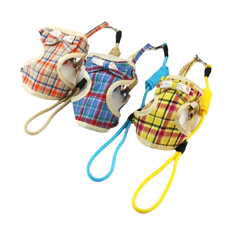 Vest Style Pet Belly Pocket Traction Rope Mesh Fabric Breathable Walking Dog Rope Cat Small Dog Chest Strap