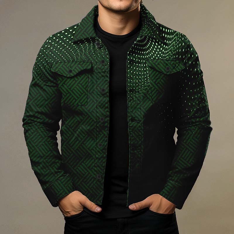 Men's Optical Illusion Geometric Pattern Shirt Shirt Jacket Overshirt Long Sleeve Fashion Streetwear Designer Outdoor Casual Daily Fall & Winter Turndown Print Black Navy Blue Purple Brown Green4