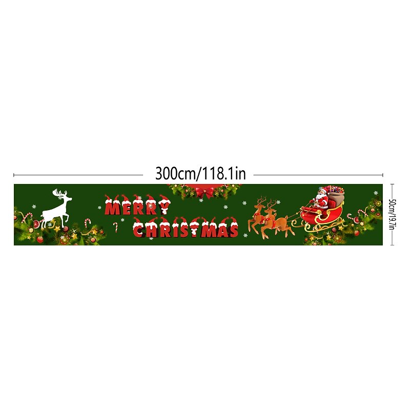 Merry Christmas Banner, Christmas Banners for Outside, Red Xmas Sign Huge Christmas Yard Banner for Christmas Party, Outdoor Indoor Decoration 300*50cm4