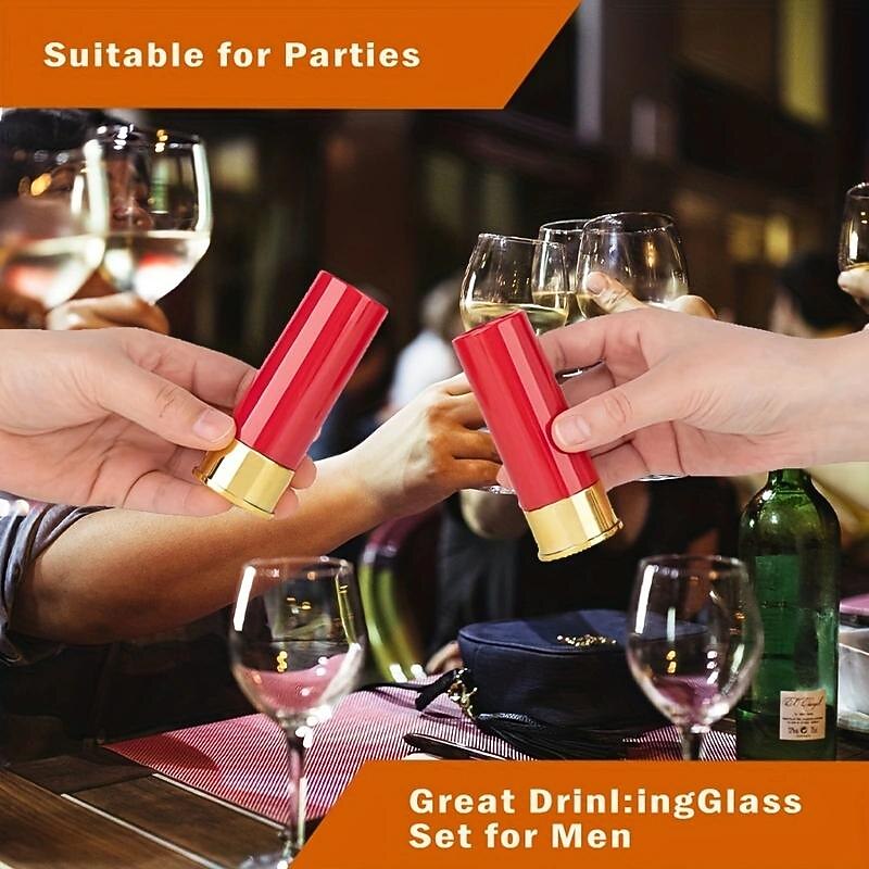 1 set Funny Bullet Shaped Cup Whiskey Shot Glass for Men, Dad, Grandpa, and Husband - Perfect Bar and Party Supplies4