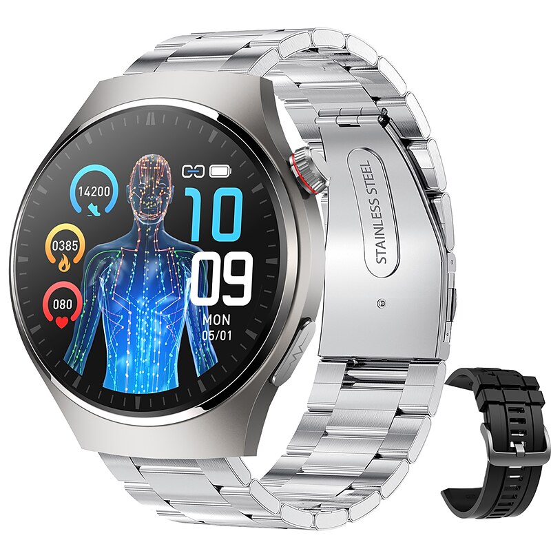 iMosi MT200 Smart Watch 1.43 inch Smartwatch Fitness Running Watch Bluetooth ECG+PPG Temperature Monitoring Pedometer Compatible with Android iOS Women Men Long Standby Hands-Free Calls Waterproof IP2