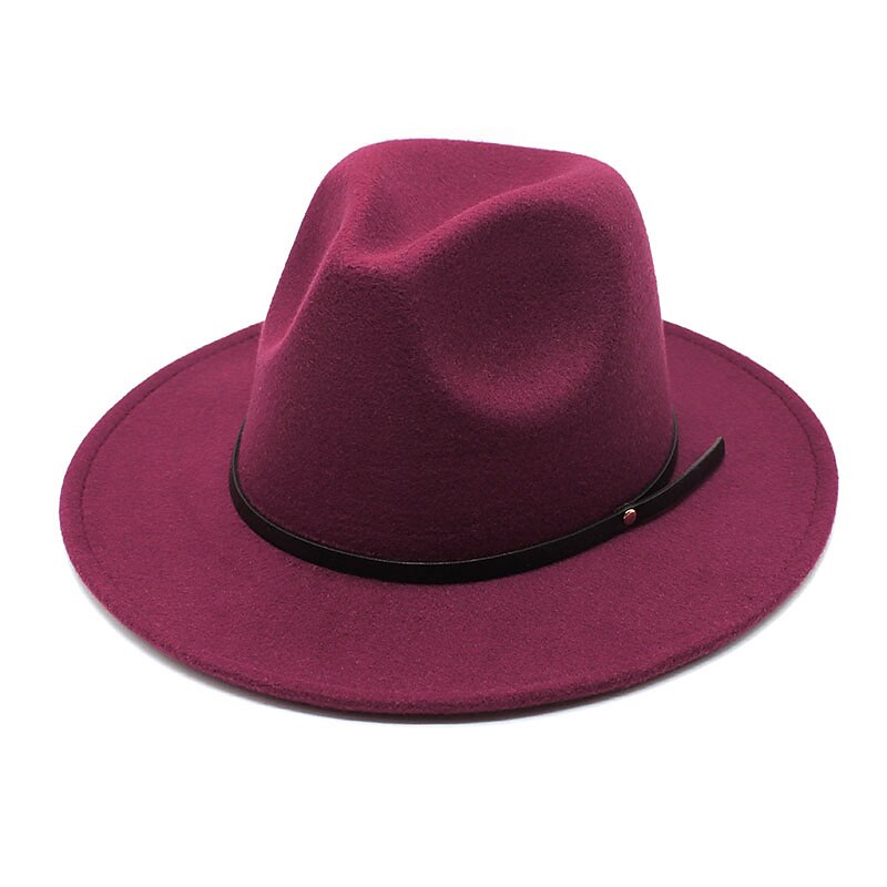 Woolen Top Hat Jazz Hat Vintage Black Woolen Jazz Hat Flat Brim Cap4