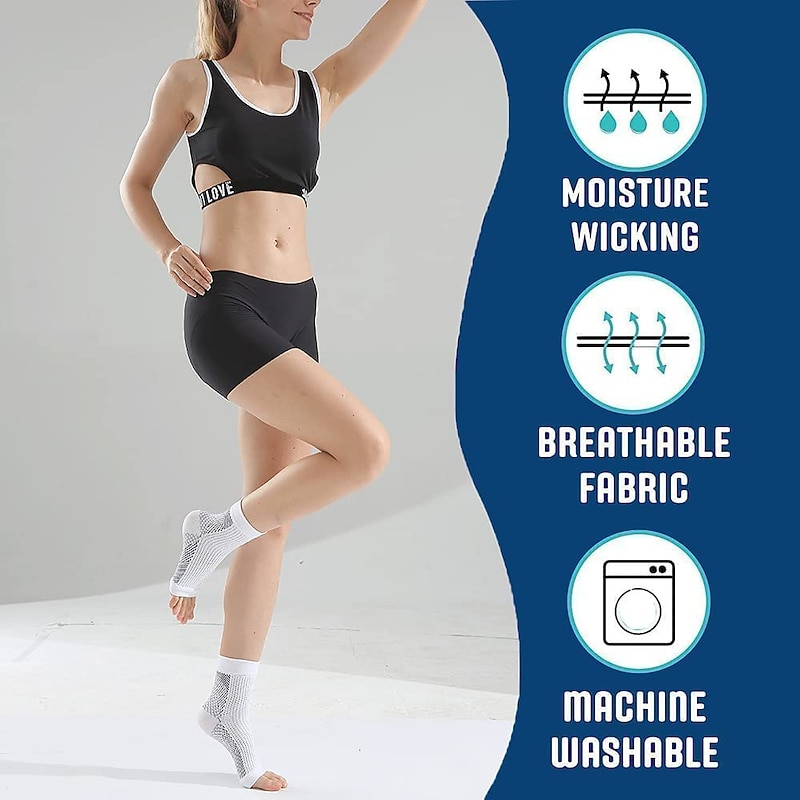 Stunor Dr.Neuropathy Socks, Soothe socks for Neuropathy,Dr.Neuropathy Socks for Foot,Soothe Socks Arch Support for Women Men,Ankle Brace Compression Support (Small/Medium, White)3