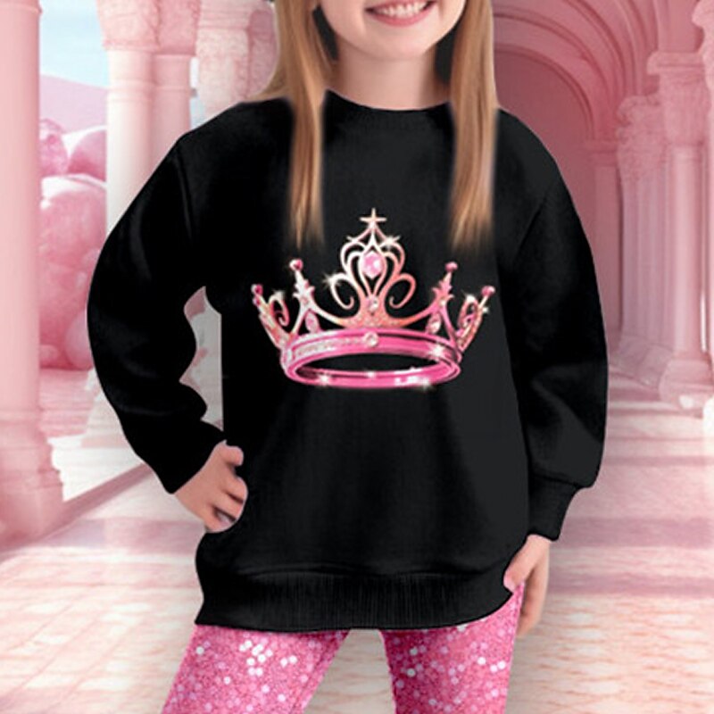 Girls' 3D Cat Sweatshirt & Legging Set Set Long Sleeve 3D Print Fall Winter Active Fashion Daily Kids 3-12 Years Crew Neck Outdoor Vacation Date Regular Fit3