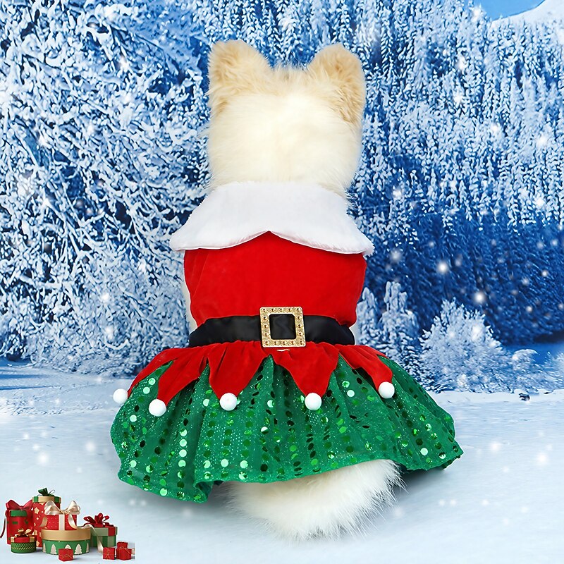 Pet Christmas Decorative Supplies Santa Claus Tree Skirt Sequin Gold Velvet Princess