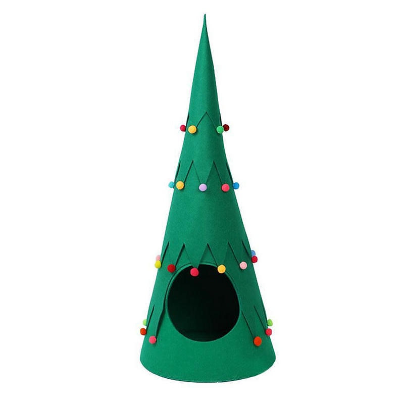 Pet felt Christmas tree foldable tent Cat dog semi-enclosed four seasons general purpose pet kennel dog bed Cat bed4