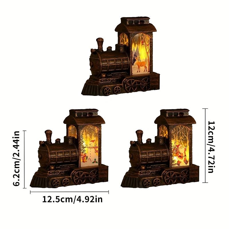 Vintage Locomotive Santa Claus Snowman Elk Small Night Light Christmas Indoor and Outdoor Decoration3