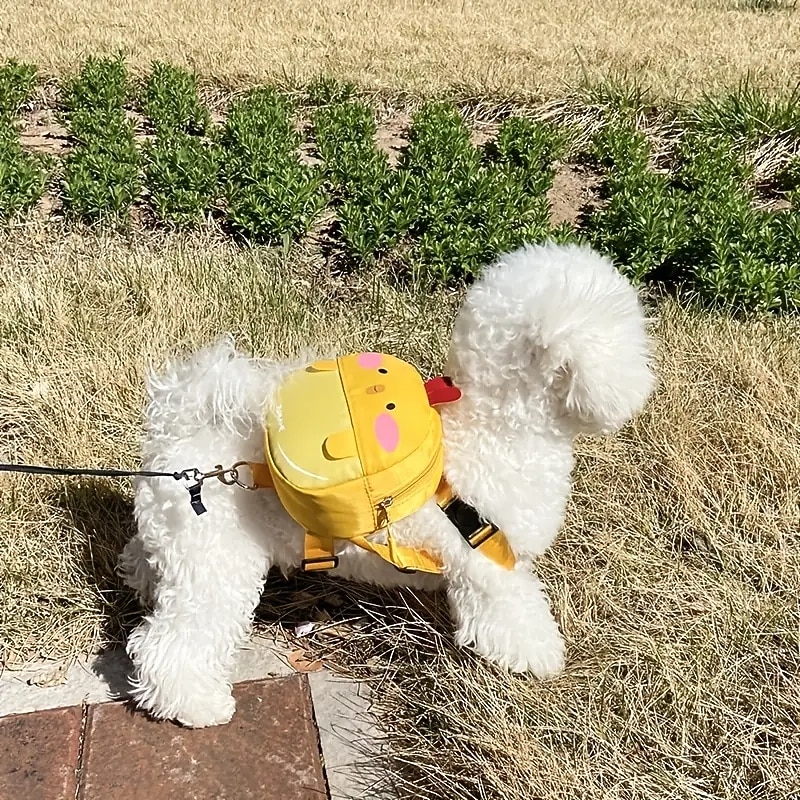 Cute Cartoon Dog Backpack - Chicken Small Bee Frog PatternPerfect for Pet Going Out!2