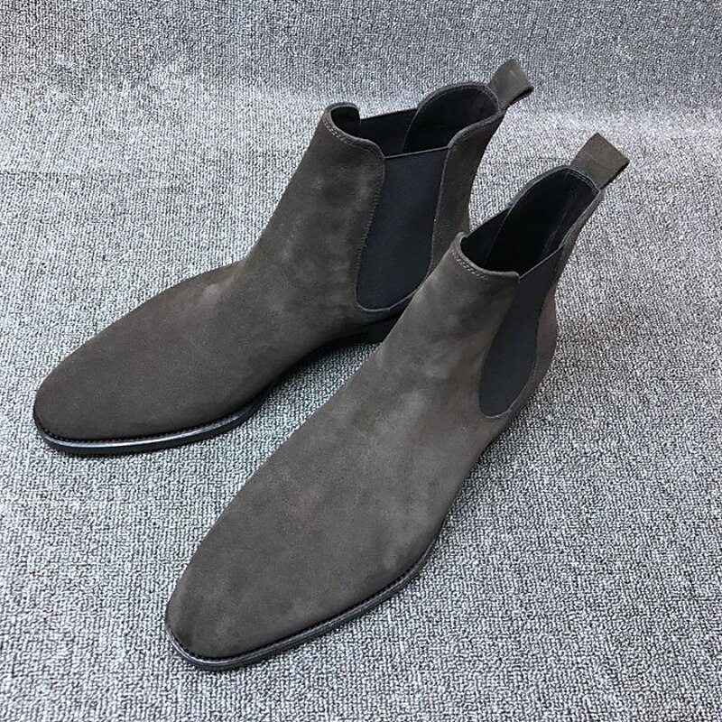 Men's Black Faux Suede Chelsea Boots - Ideal for Formal Occasions, Office Wear, and Evening Events3