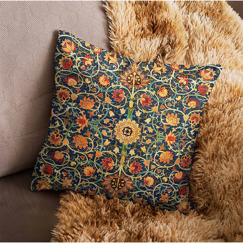 Vintage Double Side Pillow Cover 1PC Soft Inspired by William Morris Decorative Square Cushion Case Pillowcase for Bedroom Livingroom Sofa Couch Chair4