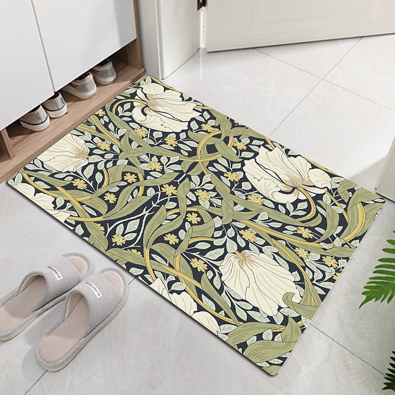 Floral Doormat Floor Mats Washable Rugs Kitchen Mat Non-Slip Oil Proof Rug Indoor Outdoor Mat Bedroom Decor Bathroom Mat Entrance Rug Inspired by William Morris2