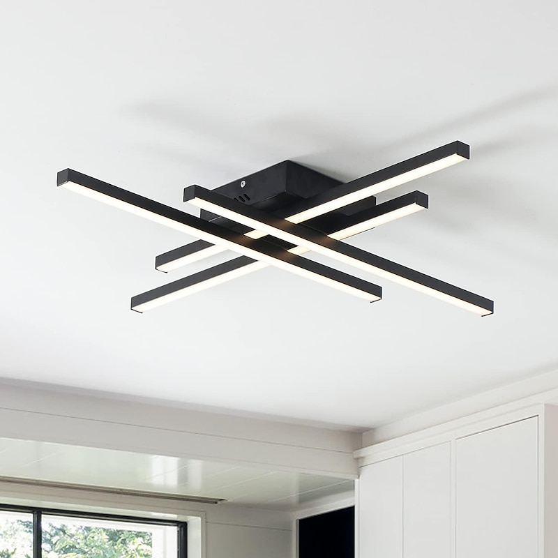 Multi-head Modern Ceiling Light With Remote Dimmable LED Line Semi-recessed Ceiling Light Suitable for Living Room Bedroom Living Room Study Ceiling Lighting Lamps2