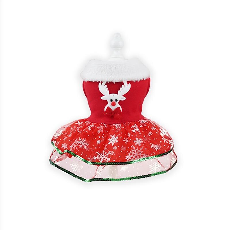 Dog Christmas Costumes New Year Santa Claus Winter Christmas Tree Green Red Sequin Mesh Elegant dog4