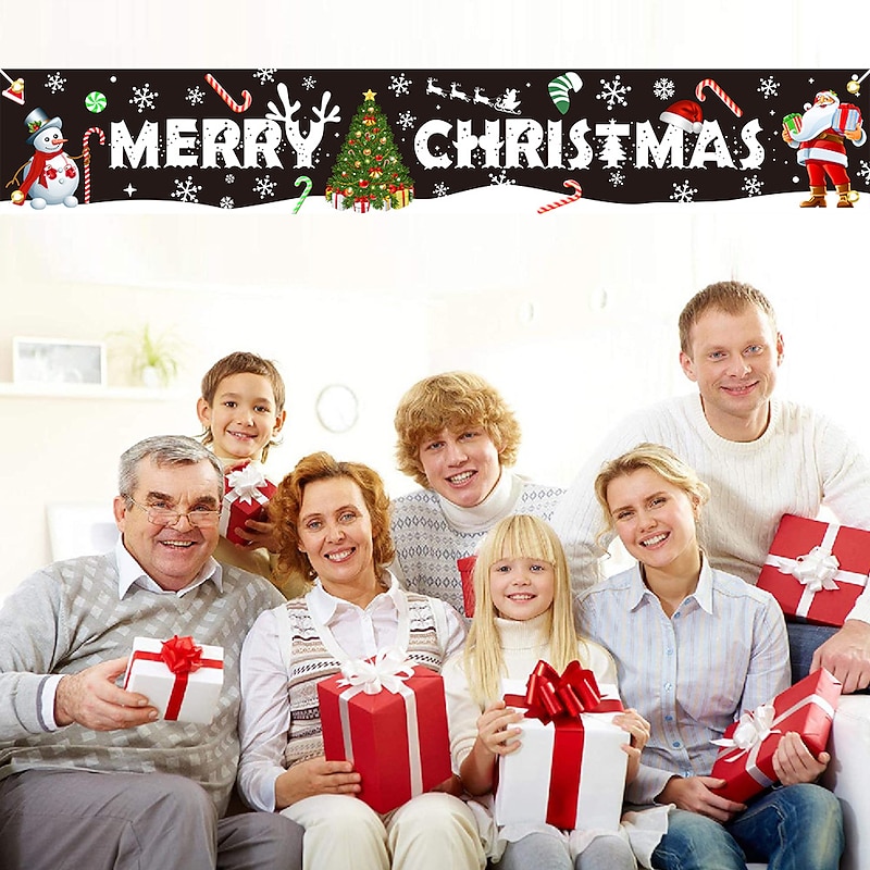 1pc Festive Large Merry Christmas Banner - Huge Santa Claus Sign for Holiday Party Supplies and Home Decor - Perfect for Outdoor Indoor Yard Garden Porch and Lawn4