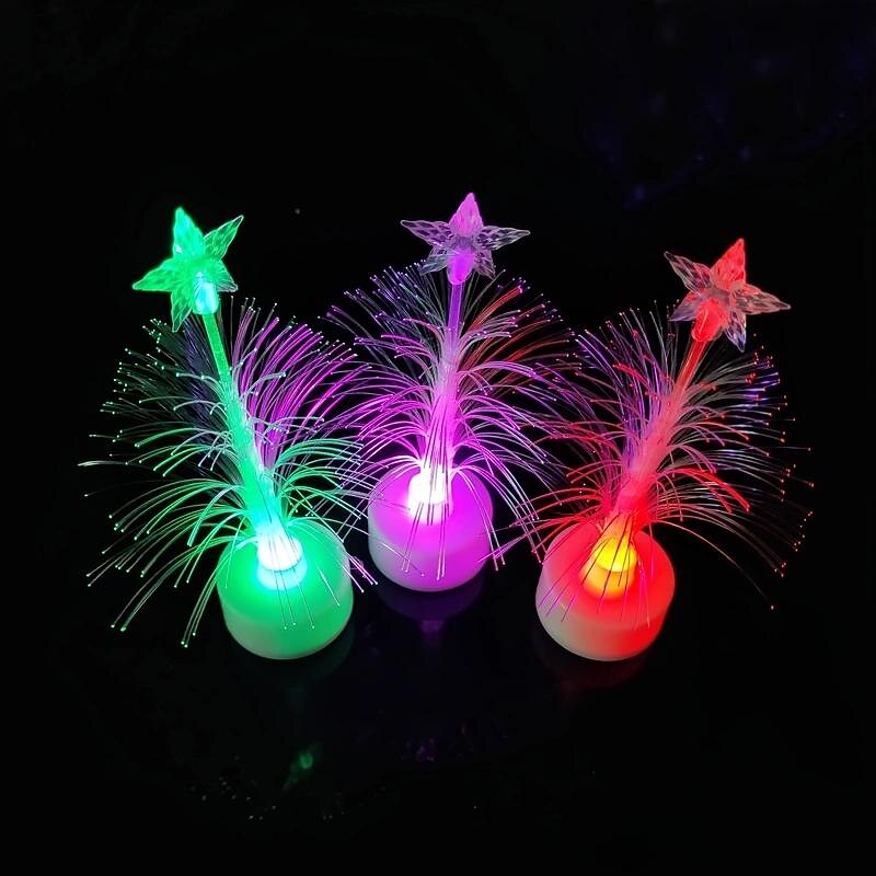 1pc Christmas Tree Color Changing LED Night Light, Fiber Tree Lamp for Xmas Indoor Tabletop Home Holiday Party Wedding Decoration3
