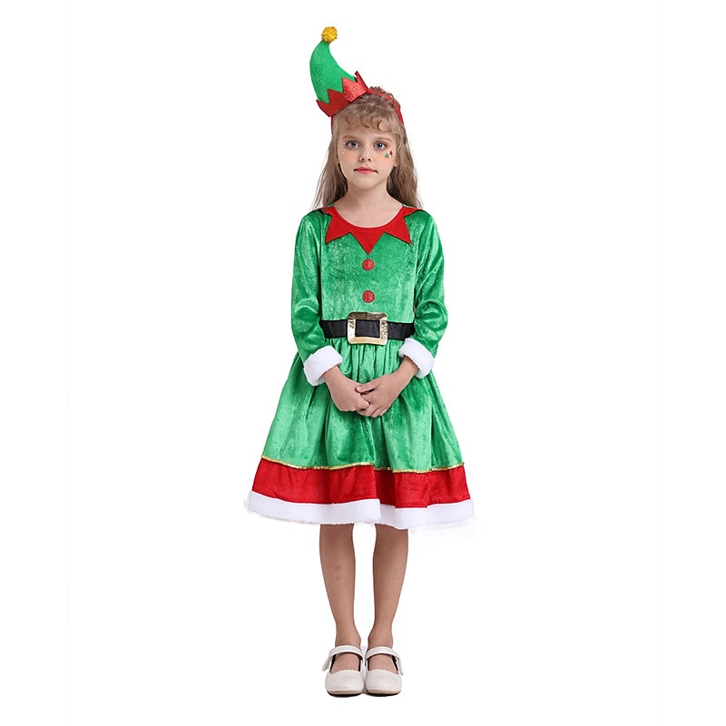 Elf Santa Suits Boys' Girls' Christmas Cosplay Costume Kid's Christmas Masquerade Christmas Eve Christmas Party Costume2