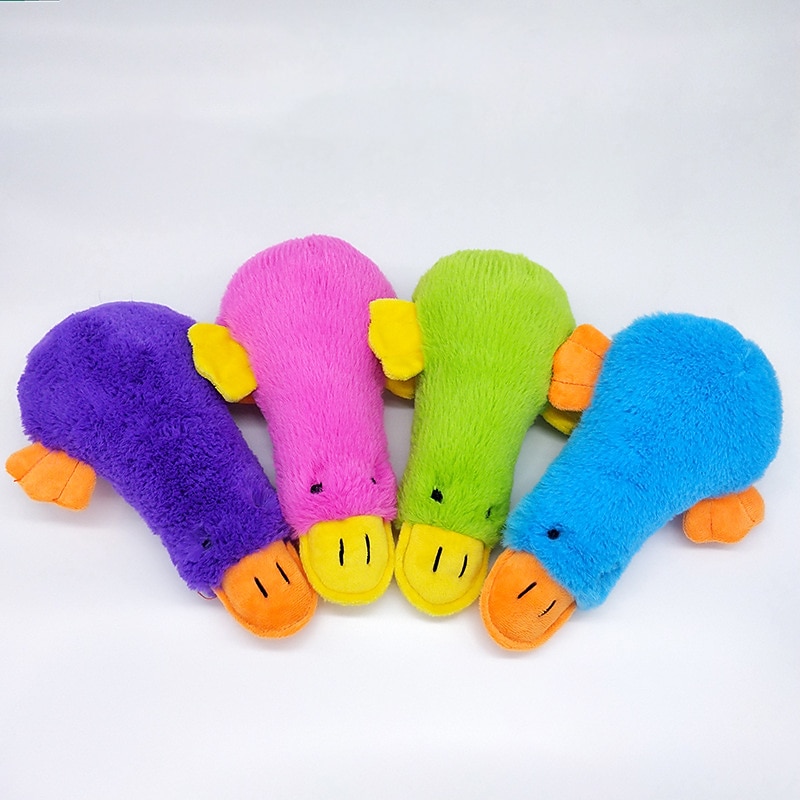 Pet dog vocalization toy plush duck bite resistant grinding teeth clean teeth educational teddy interactive training dog toy3