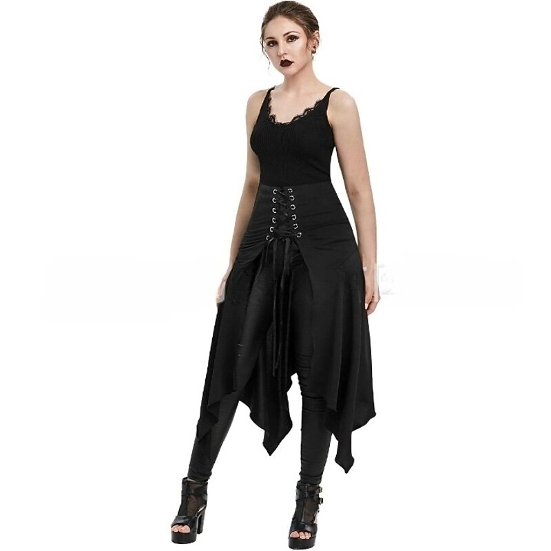 Punk & Gothic Steampunk Asymmetrical Skirt Fancy Dress Women's Carnival Party Casual Daily Club Adults' Skirt All Seasons3